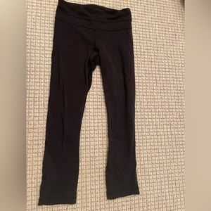 Lululemon black mesh cropped leggings 21"